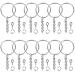 Paxcoo 100Pcs Keychain Rings with Chain and 100 Pcs Screw Eye Pins Bulk for Crafts Silver