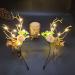 Prosy LED Flower Light up Antlers Headbands Glowing Butterfly Headband Christmas Hair Bands Party Decorative for Women and Girls Multicolor 7