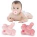 Tinabless Baby Pacifier - Silicone Pacifier & Teether  Set of 2 in Dark Pink & Pink  Soother Pacifier for Breast Feeding Babies 3-6 Month  Car Seat Toy for New Born Pink&Dark Pink