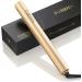 Hair Straightener, Hair Straightener and Curler 2 in 1, Professional Flat Iron for Black Women Hair, Ceramic Tourmaline Ionic Flat Iron Hair Straightener, Dual Voltage Hair Straightener - 1 Inch 1 inch Gold