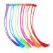 12 Pieces Children Colorful Hair Strands Multi-colored Nylon Braided Hair Extension Set with Clip for Party Decoration