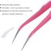 Quesuc 2 Pieces Straight and Curved Tip Tweezers Nipper for Eyelash Extensions Pink Stainless Steel False Lash Application Tools - Buy Online on SooperMarket.com