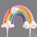 KRISMYA Rainbow Cloud Cake Topper Soft Pottery Rainbow Cake Topper Cupcake Topper for Boys Girls Birthday Decorations Baby Shower Wedding Party Favors Supplies