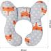 Baby Car Seat Travel Neck Pillow - Cute Fox Design | Infant Head Support Cushion for Pushchair, Stroller, Car Seat | Soft U-shaped Neck Rest Protector - Buy Online on SooperMarket.com
