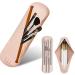 XMASIR Travel Makeup Brush Holder Silicone Cosmetic Brush Case Bag Portable Soft Makeup Tools Organizer Cosmetic Face Brushes Holder for Travel (Khaki)