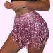 TWINKLEDE Boho Fringe Sequin Tassel Belly Dance Hip Scarf in D Pink - For Women and Girls - Buy Online on SooperMarket.com