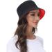 Women's Reversible Black-Red Bucket Hat for Summer | Outdoor Beach Cap - Buy Online on SooperMarket.com