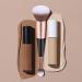 Foundation Brush Double Head Makeup Brush | Multi-purpose Makeup Brush For Foundation Powder Liquid Concealer Cream Blush Black Handle Rose Gold Tube - Buy Online on SooperMarket.com