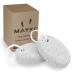 Pumice Stone 2 Pcs, Natural Lave Pumice Stone for Feet/Hand, Small Callus Remover/Foot Scrubber Stone for Men/Women by MAYKI White Round Shape