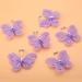 24pcs Purple Christmas Butterfly Ornaments - Glitter Mesh Wire Decor for Wedding Party, Clothing, Wall & Tree DIY Supplies - Buy Online on SooperMarket.com