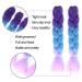 Jumbo Braiding Hair Fiber Mix 3pcs - Rainbow Colors Extensions - Kanekalon Synthetic Hair - 24 Inch - Blue-Light Purple-Pink - Soft & Healthy - Buy Online on SooperMarket.com