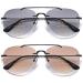 Koosufa Frameless Bifocal reading glasses sunglasses men women pilot glasses Anti-blue light sun reading glasses reading glasses with UV protection outdoor reading aid 1.0 1.5 2.5 3.5 4.0 2 colors set 4.0 x