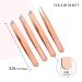 EXCLAIM BEAUTY 4-Piece Stainless Steel Precision Tweezers Set for Men & Women - Eyebrow, Splinter, and Ingrown Hair Removal - Includes Leather Case - Rose Gold - Buy Online on SooperMarket.com