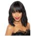 Colorfulpanda wigs Short hair for women with pony hair of course wigs synthetic black with brown medium length WIG for party cosplay costume14 inches