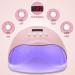 RedFlow UV LED Nail Lamp - Pink Polycarbonate Large Size with Palm Print & UV Protection Gloves | Perfect for International Shipping - Buy Online on SooperMarket.com
