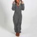 Cozy Haiorziyou Women's Plush Teddy Fleece Jumpsuit - Hooded Winter Pajamas Soft One-Piece Sleepwear (4XL Gray) - Buy Online on SooperMarket.com