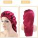 Ladaypoa Satin Hair Hood 2-Piece Silky Sleeping Hat Set for Girls & Women | Extra Large Black & Red Satin Sleeping Caps - Buy Online on SooperMarket.com