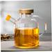 HOMSFOU Glass Terrarium Glass Oil Bottles Oil Pourer Vinegar Dispenser Cruet Bottle Glass Containers with Lids Olive Oil Cruet Seasoning Shakers with Lids Cooking Oil With Cover medium As Shown - Buy Online on SooperMarket.com