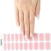 Foyute Semi Cured Gel Nail Strips 20 Pcs Soft Self-Adhesive Gel Nail Polish Wraps Sticker for Salon-Quality Manicure Set Long Lasting Easy to Apply & Remove Nail File & Wooden Stick (Pink B) - Buy Online on SooperMarket.com