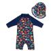 upandfast Baby Girl One Piece Swimwear Suits with Sun Hat Toddler Swimsuits UPF 50+ Sun Protection 18-24 Months Colorful Fish