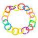 Ibasenice 175 PTH Geometric Chain Buckle Baby Rings Toy - 5 Colorful Toddler Chain Play Set for Crib 5.5x5.5cm - Buy Online on SooperMarket.com