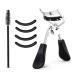 Eyelash Curler with Comb 3 in 1 Black Lash Curler Kit with 4 Extra Silicone Eyelash Curler Refills for Women Girls Eye Lashes Curlers Strong Contoured No Pinching or Pulling Fit All Eye Shapes