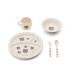 Red Rover Bamboo Kids' Dinner Set  2.75 x 11 x 10.25 inches  Off-White Hippo Dinner Set