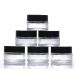 6 pieces 20ml cosmetics doses made of glass empty refillable doses with screw cap and white inserts cosmetic container travel cremented pots for cosmetics powder lotion creams 6 x 20ml