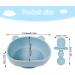 Lanjue Silicone Suction Bowl Set for Baby Toddler | BPA Free Non Slip Weaning Bowl with Spoon & Fork | Blue - Buy Online on SooperMarket.com