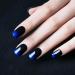 Siusio 24 pieces artificial nails black full cover short gradient jewelry blue top coat wrong nail covered gel-art top sets for women and girls royal blue color gradient