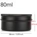 Buy 12 Pack Matt Black Aluminum Screw Cap Cans - 80ml Round Cosmetic & Candle Containers with Stickers - International Shipping Available - Buy Online on SooperMarket.com