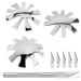 3 Pcs French Nail Cutter for Acrylic Nails Stainless Steel Smile Line Cutter Manicure Edge Trimmer with Handles French Tip Cutting Knife 5 Spare Blades for Nail