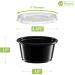 2 oz - 100 Sets Black Disposable Plastic Portion Cups with Lids for Jello Shots, Meal Prep, Sauce, Crafts & More - Buy Online on SooperMarket.com