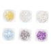 Mikinona 6 Boxes Art Glitter Stylish Stickers Delicate Sparkly Manicure Nial Manicures Crystal Paillettes Lovely Nail of Studs Decor DIY Fake Decorations Colorful Sequins Beads Ornaments