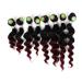 Loose Wave Hair Extensions - 8 Bundle Brazilian Human Hair Ombre Burgundy (8 10 12 14 Inch) - Buy Online on SooperMarket.com