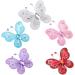 24pcs Purple Christmas Butterfly Ornaments - Glitter Mesh Wire Decor for Wedding Party, Clothing, Wall & Tree DIY Supplies - Buy Online on SooperMarket.com