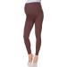 Softsail Maternity Leggings - Brown Over Bump High Waisted Pants with Belly Support | Stretchy Cotton Trousers for Pregnancy Wear - Buy Online on SooperMarket.com
