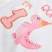 1st Birthday Girl Dinosaur Party T-Shirt | Baby B-Day Themed Tee | Gift for 1 Year Old - White - Buy Online on SooperMarket.com
