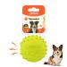Laroo dog toys dogball squeaker durable natural rubber dog football squeaker throw dog balls cubes for small & large dogs (6.5cm green) 6.5cm green