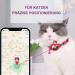 Mouyou Airtag Cat Neck Band | Adjustable Red Leopard Collar with Bell & Safety Clasp | Soft Nylon & Silicone Holder | Fits 22-34cm - Buy Online on SooperMarket.com