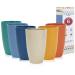 Homienly Wheat Straw Cups 6 PCS Plastic Cups 20 oz Unbreakable Drinking Cup Reusable Dishwasher Safe Water Glasses with 6 Colors
