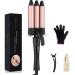 3 Barrel Curling Iron - Professional Hair Waver for Women Ceramic 1 Inch 25mm Triple Barrel Hair Curler Wand Crimper Fast Heating Anti-scalding Hair Styler Set(Black)