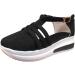 Foldap Dressy Summer 2023 Women's Peep Toe Platform Wedge Sandals - Black - Buy Online on SooperMarket.com