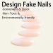 Buy Press on Nails Almond Short - Pink White Ombre Acrylic Fake Nails with Glue | Glossy Reusable Stick on Nails for Women - Buy Online on SooperMarket.com