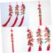 PRETYZOOM Colorful Decor Chinese New Year Chili Pendant Home Decor Red Decor Wedding Celebration Decor Tassel Fake Chili Red 50x8x1cm - Buy Online on SooperMarket.com