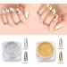 Nail Powder Hisight 2pcs - Mirror Glitter Chrome Pigment Powder for Nail Art - Gold Silver Sequins with Sponge Stick - Buy Online on SooperMarket.com