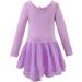 Vivifayee Girls Dance Leotard Ballet Tutu Dress 3-4T Purple - Long Sleeve - Buy Online on SooperMarket.com