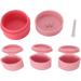 Silicone Cream Jars with Spoon Travel Silicone Makeup Container Refillable Empty Trinkets Pills Portable Proof for Outdoor Use (Pink) - Buy Online on SooperMarket.com