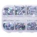 Holographic Nail Art Glitter Sequins - Laser Silver Decals 12 Grids | 3D Butterfly, Star, Heart, Unicorn Sticker Confetti for Acrylic Nails - Buy Online on SooperMarket.com