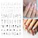 Geometric Heart & English Letter Nail Art Stickers - 6 Sheets - Buy Online on SooperMarket.com